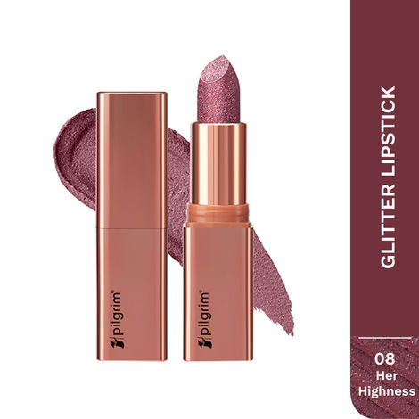 Buy Pilgrim Her Highness-08 Luxurious 3-D Glitter Lipstick With Matte Finish (4.2 gm)-Purplle