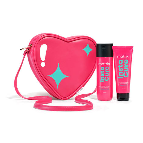 Buy Matrix InstaCure Professional Liquid Protein Combo for Dull, Damaged & Brittle Hair | Repair Damage from the 1st Use*| Professional shampoo + conditioner + FREE Sling Bag (300 gm)-Purplle