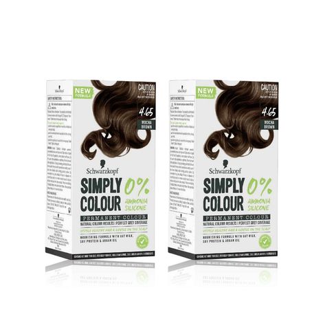 Buy Schwarzkopf Simply Colour Permanent Hair Colour For 100% Grey Coverage Pack of 2 - 4.65 Mocha Brown(142.5 ml)-Purplle