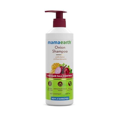 Buy Mamaearth Onion Shampoo for Hair Fall Control with Onion Oil & Plant Keratin (400 ml)-Purplle