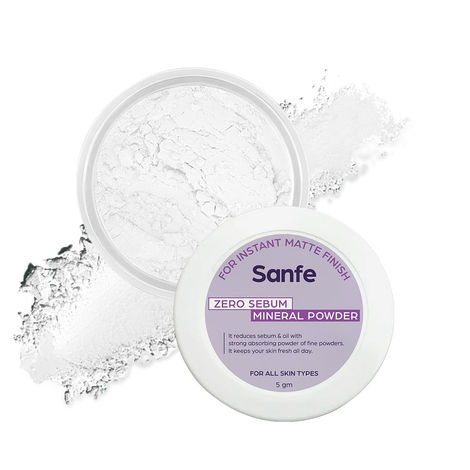 Buy Sanfe No Sebum Mineral Powder | For instant matte finish, controls excess sebum | Fresh skin all day long, For oily face | For all skin types, 5 gm-Purplle