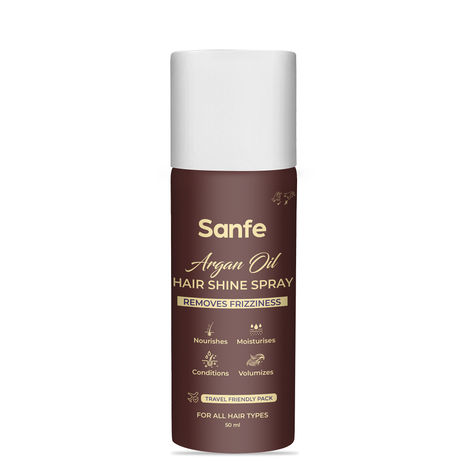 Buy Sanfe Hair Shine Spray | For salon like finish, Vibrant & Glossy Treatment | Nourishes, Moisturises, Conditions, Volumizes | Frizz & Split Ends Free Hair, For all hair types, 50 ml-Purplle