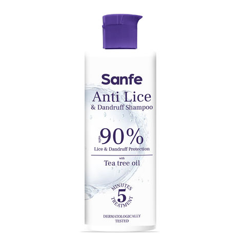 Buy Sanfe anti lice & dandruff shampoo | lice shampoo | kills super lice | detects & prevents infestation | no parabens, sulfates or dyes | with tea tree oil & eucalyptus | for kids & adults | 100 ml-Purplle