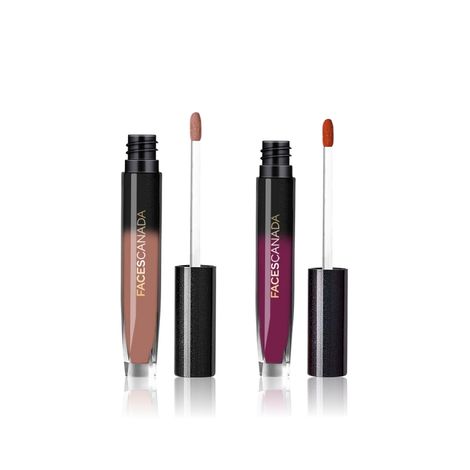 Buy Faces Canada Luxe Lip Combo (Comfy Silk Liquid Lipstick - Lunar Brown & Comfy Silk Liquid Lipstick - Spontaneous Plum) 1 pc-Purplle