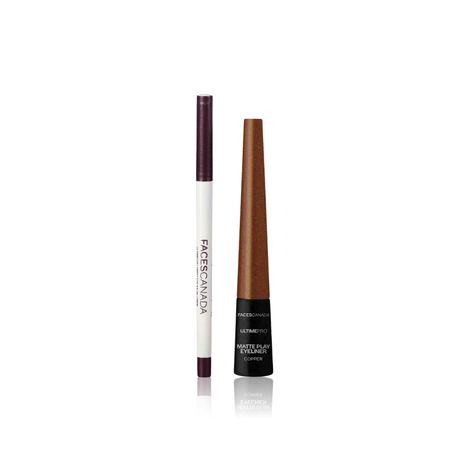 Buy Faces Canada Smudgeproof Duo (Ultime Pro Twist Eye Kajal Liner- Plum & Ultime Pro Matte Play Eyeliner - Copper) 1 pc-Purplle