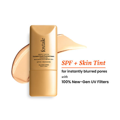 Buy Foxtale Perfect Match Tinted Fluid Sunscreen (Sand) 50 ml-Purplle