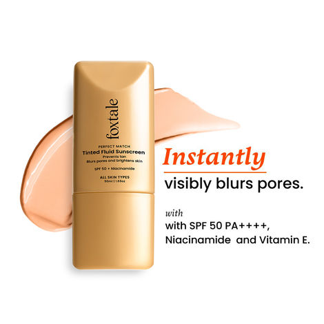 Buy Foxtale Perfect Match Tinted Fluid Sunscreen (Caramel) 50 ml-Purplle