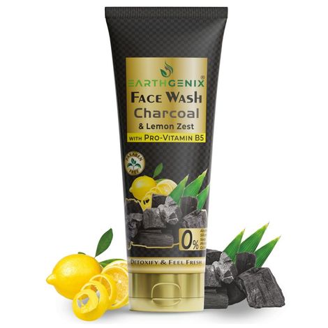 Buy Earthgenix Charcoal & Lemon Zest Face Wash with Pro-Vitamin B5 - 100 ml-Purplle
