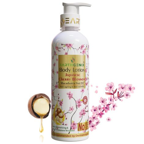 Buy Earthgenix Japanese Cherry Blossom + Macadamia Nut Oil Body Lotion - 300 ml-Purplle