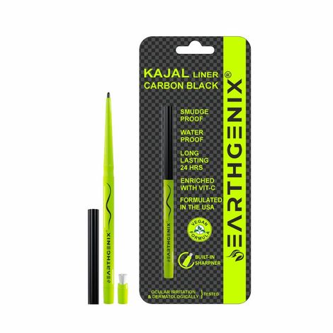Buy Earthgenix Kajal Liner Carbon Black, Enriched with vitamin-C - 0.30 gm-Purplle