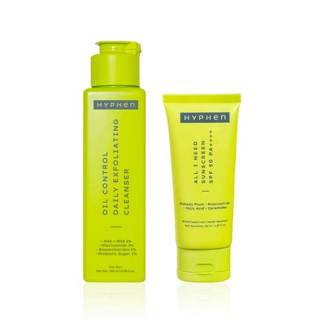 Buy Hyphen Protecting & Exfoliating Combo (All I Need Sunscreen 30 ml +Cleanser 100 ml) combo of 2-Purplle