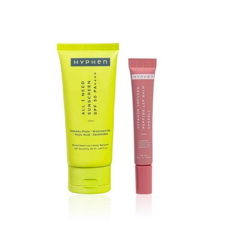Buy Hyphen Sun Kiss Duo (All I Need Sunscreen 50 ml + Hazel Lip Balm 10 gm) combo of 2-Purplle