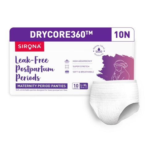 Buy Sirona Maternity Pants | Leak-free Postpartum Periods | Comfortable, Soft & Breathable | Size L-XL | Pack of 10-Purplle