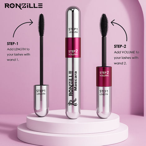 Buy Ronzille 2-in-1 Mascara for Women Volumizing and Lengthening Mascara | Long Lasting (15 ml,Black)-Purplle