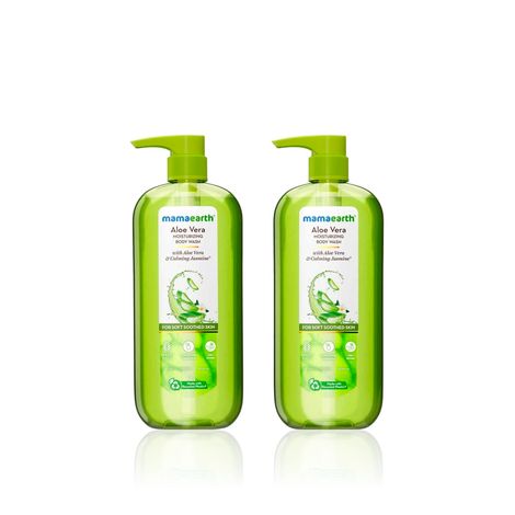 Buy Mamaearth Aloe Vera Moisturizing Body Wash with Aloe Vera & Jasmine Scent for Soft & Soothed Skin (500 ml) Pack of 2-Purplle