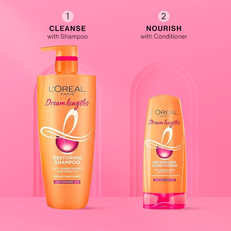 Buy L'Oreal Paris Dream Lengths Magic Hair Care Regime (Dream Lengths Shampoo (1 L) Dream Lengths Detangling Conditioner (180 ml))-Purplle
