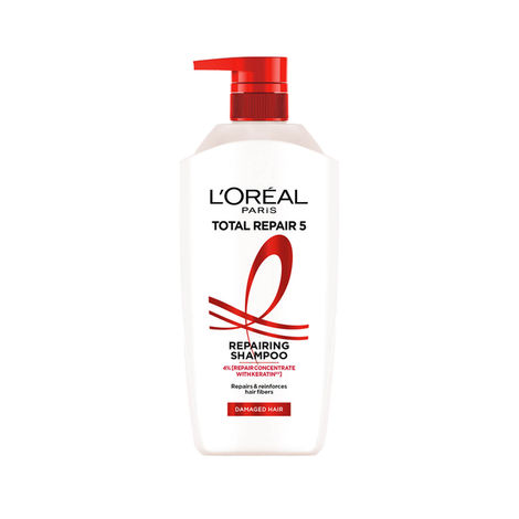 Buy L'Oreal Paris Shampoo, For Damaged and Weak Hair, With Pro-Keratin + Ceramide, Total Repair 5, 650 ml-Purplle