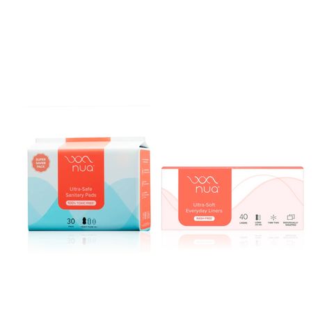 Buy Nua Complete Period Care Pack – Heavy Flow Sanitary Pads XL+ (30 Pads) & Daily Panty Liners (40 pcs) Combo of 2-Purplle