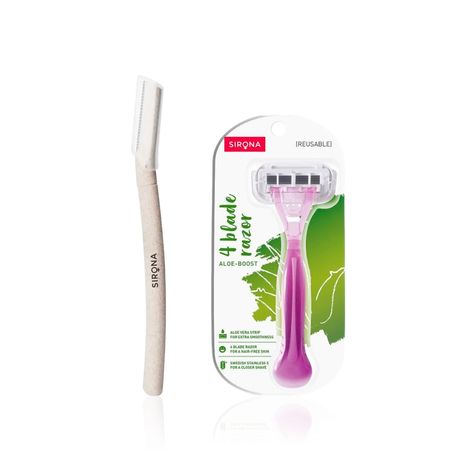 Buy Sirona Complete Hair Removal Kit – Reusable Face Razor + Women’s Body Shaving Razor | Painless & Smooth Combo of 2-Purplle