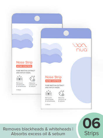 Buy Nua Nose Strip | Removes Blakcheads & Whiteheads | Absorbs Excess oil & Sebum | Pure Matcha and Witch Hazel | 100% Natural Extracts | Works within 10 minutes | Protects Skin Barrier | Safe on Skin, 6 Strips-Purplle