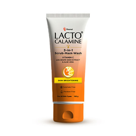 Buy Lacto Calamine 3-in-1 Vitamin C Face Scrub-Mask-Wash for Skin Brightening Effect 100 ml-Purplle