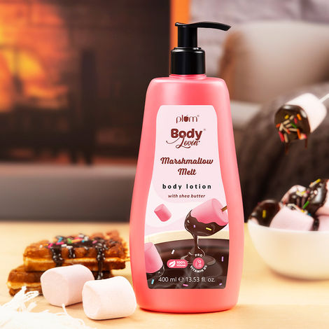 Buy Plum BodyLovin' Marshmallow Melt Body Lotion | Shea Butter & Vitamin B5 For Deep Moisturization | Non-Greasy | Soft & Glowing Skin | For Dry to Very Dry Skin | Cozy Cocoa Marshmallow Fragrance (400 ml)-Purplle