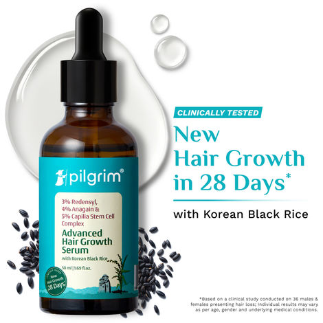 Buy Pilgrim Redensyl + Anagain Advanced Hair Growth Serum with Green Tea |All Hair Types | For Women & Men | Discover Thick and Dense Hair | Vegan (50 ml)-Purplle
