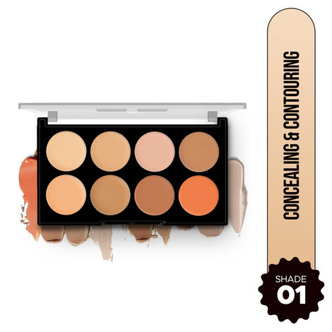 Buy Hilary Rhoda Concealing & Contouring | 8 Shades in Palette | Colour Corrects with High Coverage | Face Palette | Hides Dark Spots & Pigmentation | Buildable Coverage | 12 gm (Shade-1)-Purplle