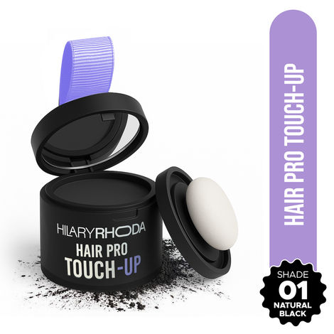 Buy Hilary Rhoda Hair Pro Touch Up Black color | Instant Grey Roots & Bald Spots Coverage | Fuller & Denser Look | Matte Finish & Sweat Proof | Long-Lasting & Fine Powder | Highly Pigmented & Flawless Application - 3 gm (Natural Black - Shade 01)-Purplle