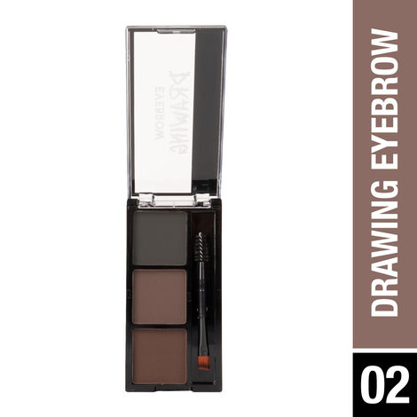 Buy Hilary Rhoda Drawing Eyebrow Palette | Highly Blendable & Superfine Particles | 3 Natural Shades & Comes with a Spoolie | Long Lasting & Waterproof - 7.2 gm (Shade - 02)-Purplle