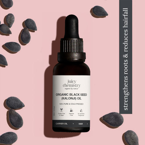 Buy Juicy Chemistry Organic Black Seed (Kalonji) Oil, 30 ml | 100% Cold-Pressed | Multi-Purpose Hair, Skin & Wellness Oil-Purplle