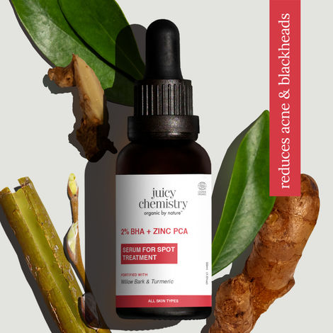 Buy Juicy Chemistry 2% BHA + Zinc PCA Serum, 30 ml | Oil Control | Acne-Fighting Face Serum for Smooth & Clear Skin | Organic | Lightweight & Non-Greasy | For Men & Women-Purplle