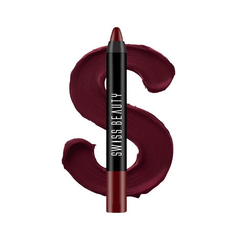 Buy Swiss Beauty Stay Maxx Lip Crayon | 12-Hour Stay | Waterproof | Smudge-Proof | Matte Finish | Hydrating Formula - Dynamite Berry 3.5 gm-Purplle