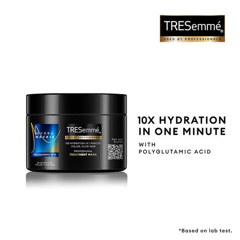 Buy TRESemme Hydra Matrix Treatment Mask | Polyglutamic Acid for 100H Hydrated Fluid Hair, Paraben Free - 300 ml-Purplle