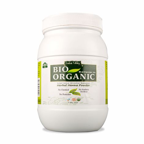 Buy Indus Valley Bio Organic Herbal Henna Powder jar-(500 gm)-Purplle