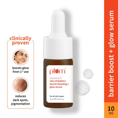 Buy Plum BodyLovin' Calendula & 10% Vitamin C Barrier Boosting + Glow Serum | Boosts glow | Builds skin barrier | 10 ml-Purplle