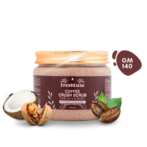 Buy FreshLuxe Coffee Crush Body & Face Scrub | Exfoliation & De-Tan | Enriched with Walnut Powder | Unisex | 140 gm-Purplle