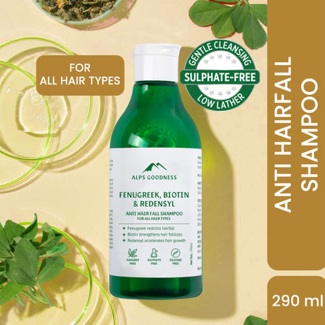 Buy Alps Goodness Fenugreek Biotin & Redensyl Anti Hairfall Shampoo (290 ml) | Methi Hairloss Control Shampoo For All Hair Types | Sulphate, Silicone & Paraben Free | Gentle & Mild Cleansing Shampoo| Vegan-Purplle