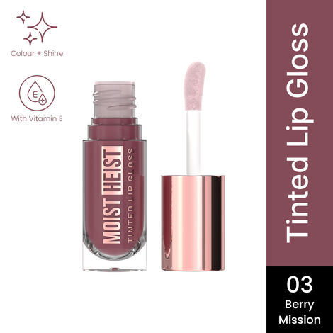 Buy Swiss Beauty Moist Heist Tinted Lip Gloss | Colour + Shine | Moisturises | With Vitamin E | Non-Sticky | Long-Lasting - 4.8 gm, Berry Mission-Purplle