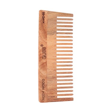 Buy Gubb Wide Teeth Neem Wood Comb Pack of 1-Purplle
