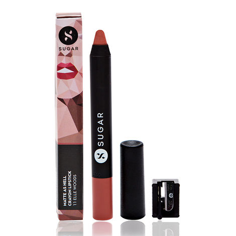 Buy SUGAR Cosmetics - Matte As Hell - Crayon Lipstick - 11 Elle Woods (Brown Nude) -&nbsp;2.8&nbsp;gms - With Free sharpner-Purplle