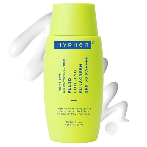 Buy Hyphen Fluid Cooling Sunscreen SPF 50 PA++++ | Ultra Lightweight & Longlasting Protection | Non-greasy, Fast Absorbing | For Men & Women-50 ml-Purplle