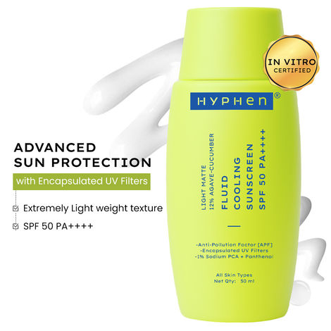 Buy Hyphen Fluid Cooling Sunscreen SPF 50 PA++++ | Ultra Lightweight & Longlasting Protection | Non-greasy, Fast Absorbing | For Men & Women- 50 ml-Purplle
