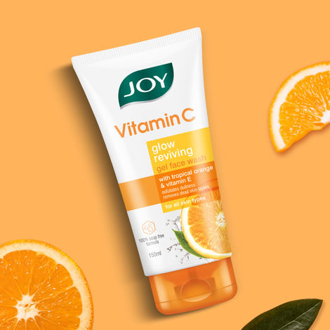 Buy Joy Vitamin C Glow Reviving Gel Face Wash (150 ml) | Gel Based Cleanser Enriched with Vitamin C & E and Panthenol | Suitable for All Skin Types-Purplle