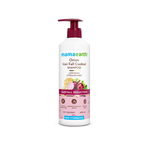 Buy Mamaearth Onion Shampoo for Hair Fall Control with Onion Oil & Plant Keratin (400 ml)-Purplle