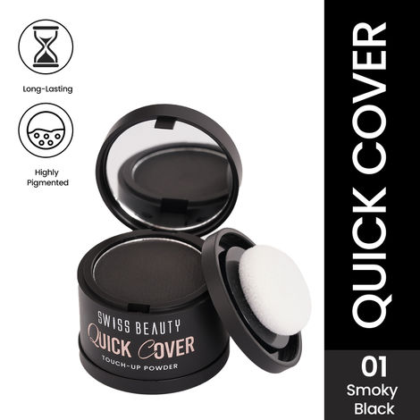 Buy Swiss Beauty Quick Cover Touch-Up Powder | Covers Grey Roots & Bald Spots Instantly | Ideal For Both Men & Women - 4 gm, Smoky Black-Purplle
