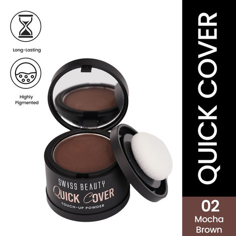 Buy Swiss Beauty Quick Cover Touch-Up Powder | Covers Grey Roots & Bald Spots Instantly | Ideal For Both Men & Women - 4 gm, Mocha Brown-Purplle