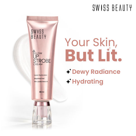 Buy Swiss Beauty Glow Up Strobe Cream | Dewy and Hydrating Glow - 30 ml, Pink Twilight-Purplle