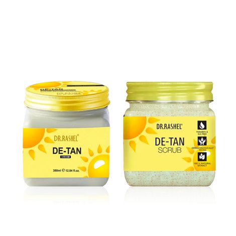 Buy Dr.Rashel Anti-Tanning De-Tan Face & Body Scrub + Cream Combo | Tan Removal & Brightening for All Skin Types | Deep Exfoliation, Moisturization & Even Skin Tone | Complete De-Tan Skincare Duo (380 ml + 380 ml) - Combo of 2-Purplle