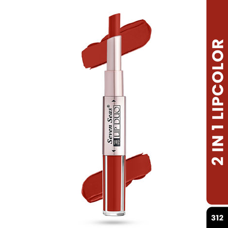 Buy Seven Seas Lip Duo 2 in 1 Lipstick and Liquid Lipstick - 312, 7 gm | Long Lasting and Waterproof | Non Transfer Lipstick for Women-Purplle